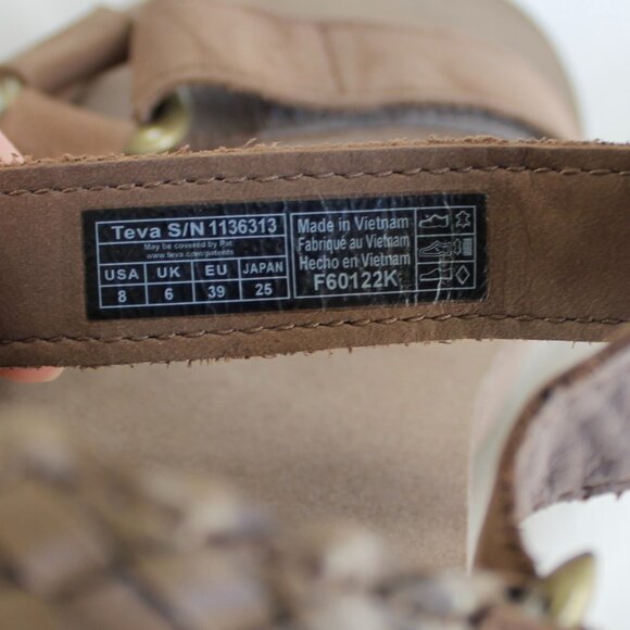 Teva Flatform Universal Interweave Sandal Size 8 Brown Adjustable Strap Platform - Picture 9 of 9